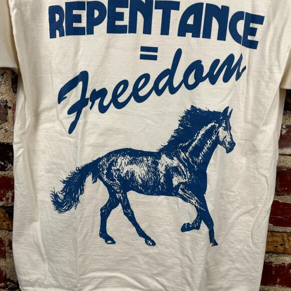 HWLF He Would Love First Shirt Size Small White Short Sleeve Repentance Freedom - Picture 2 of 3